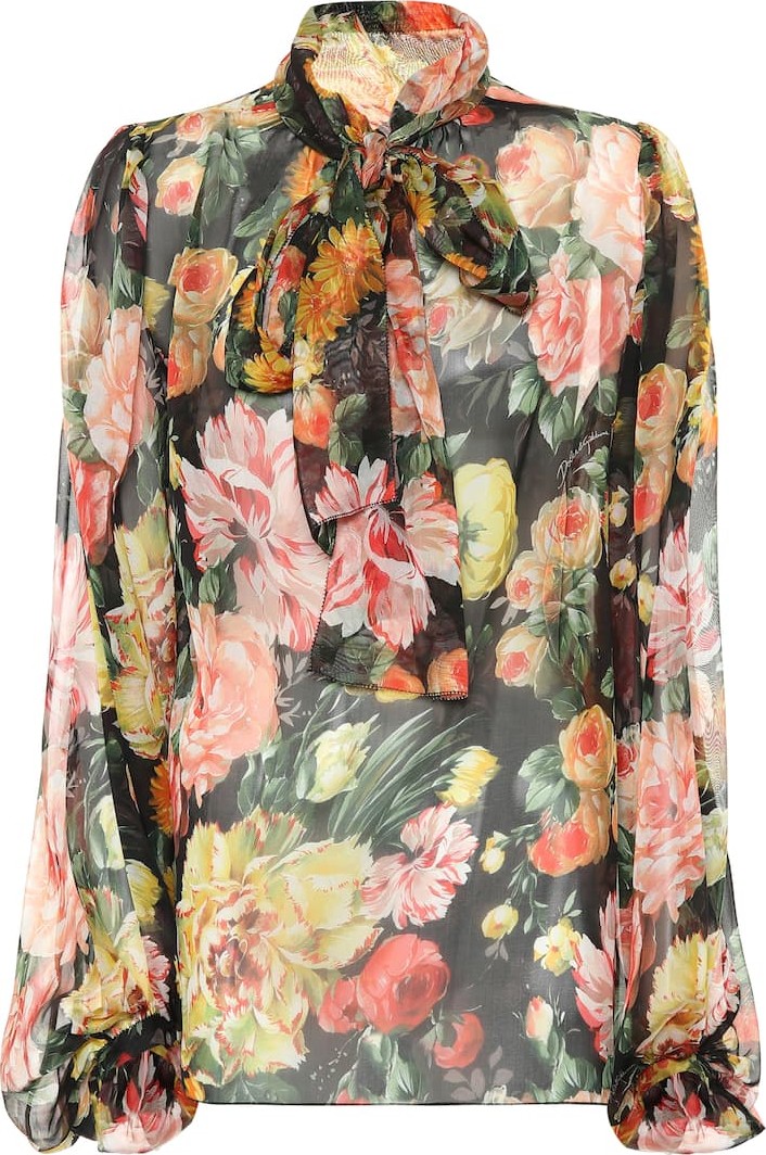 Dolce & Gabbana Floral-printed silk blouse