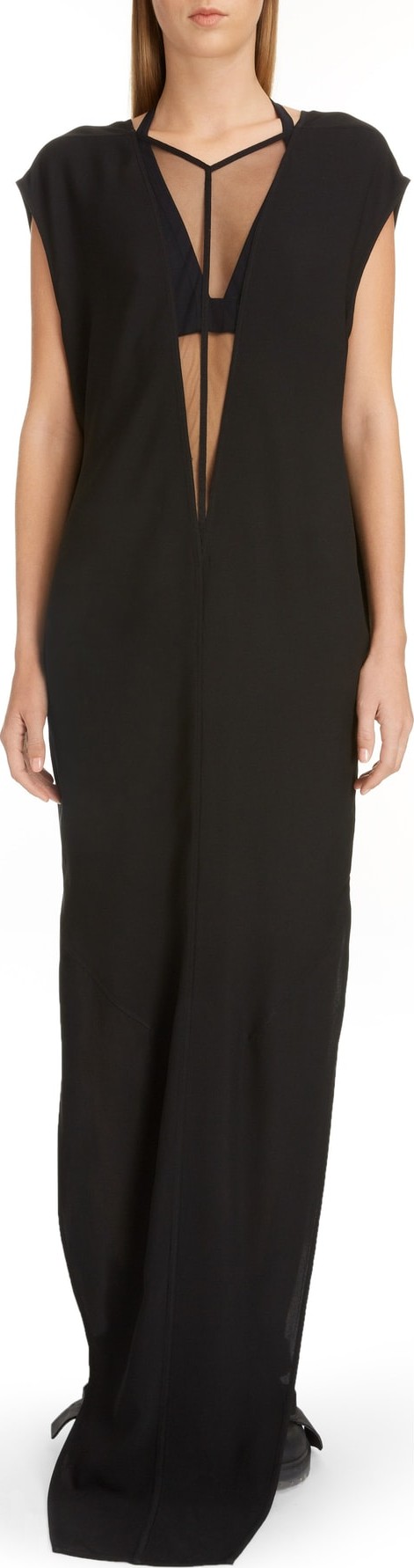 Rick Owens Dagger Double-V Sheer Inset Dress