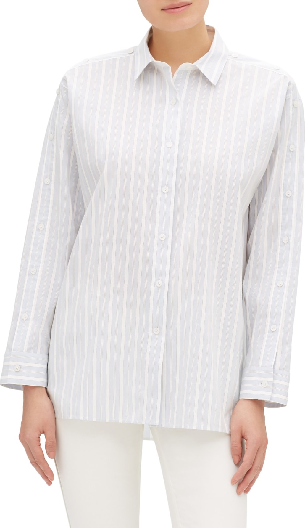 Lafayette 148 New York Trinity Boulevard Stripe Blouse