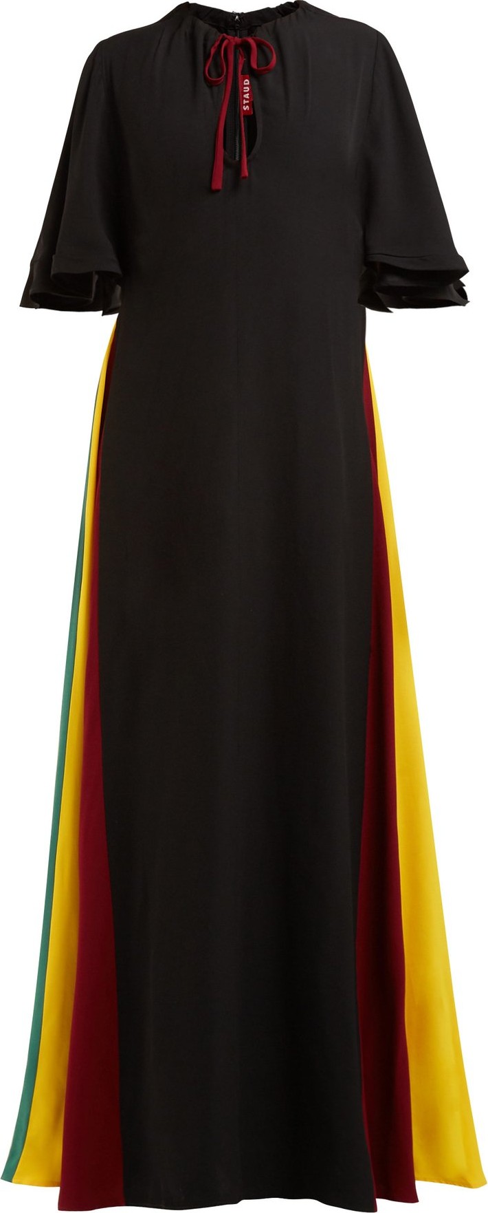 Staud Victorian rainbow-panel maxi dress