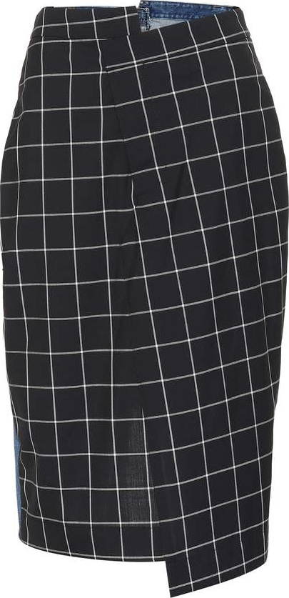 Monse Check and denim skirt