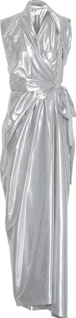 Rick Owens Metallic silk-blend midi dress