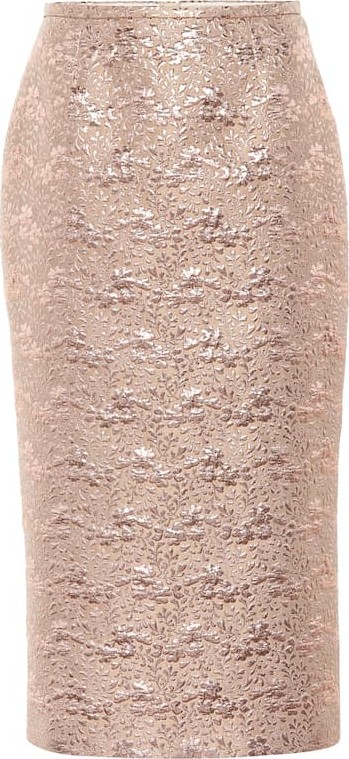 ROCHAS Brocade wool-blend pencil skirt