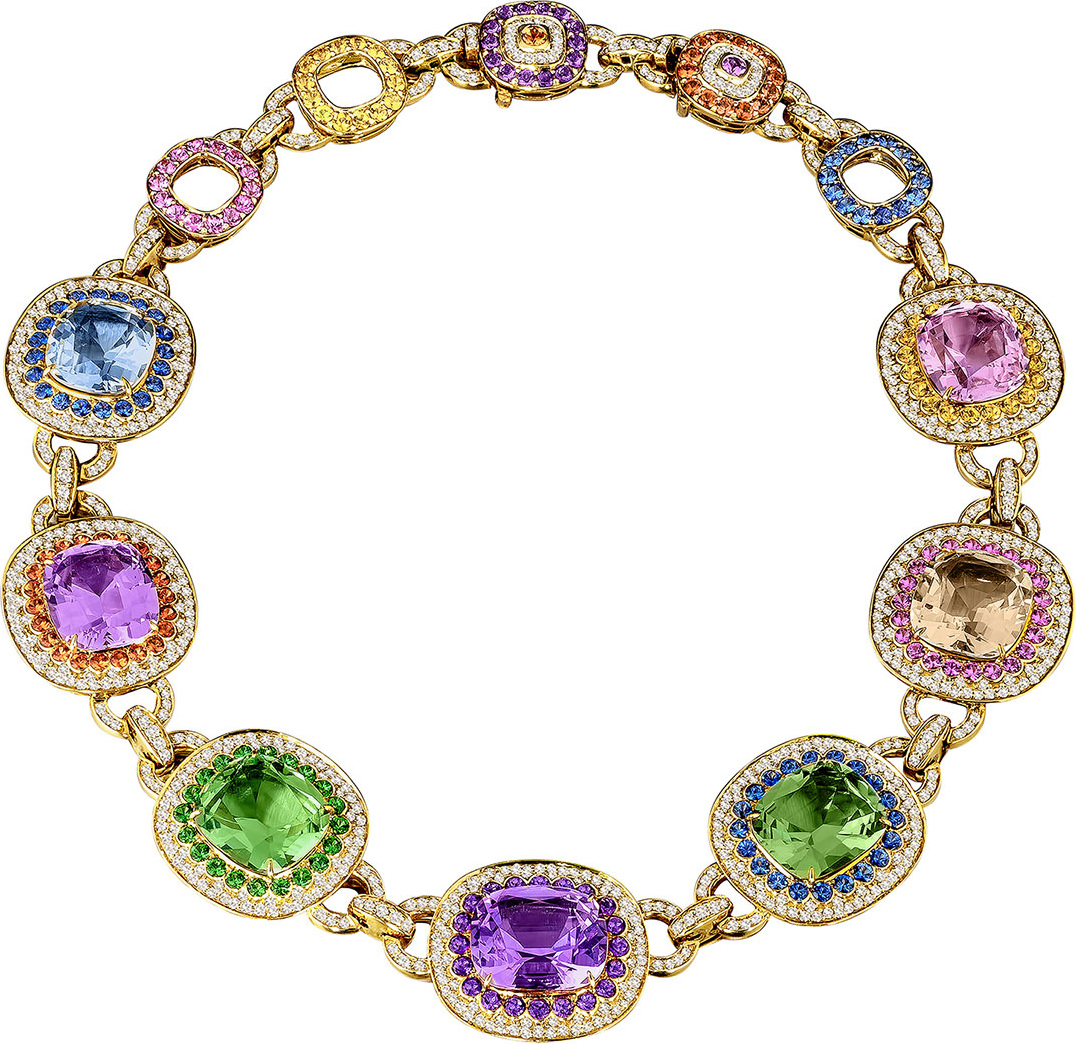 Margot McKinney 18k Gold Multi-Stone Collar Necklace