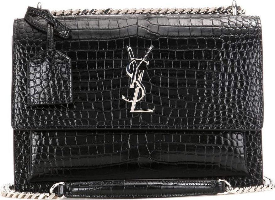 Saint Laurent Sunset Monogram Medium embossed leather shoulder bag