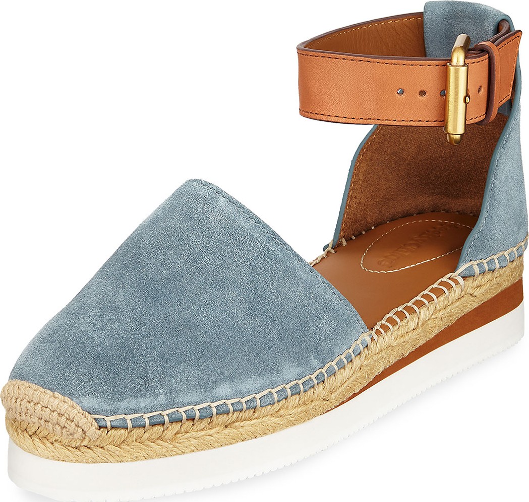 See By Chloé Suede Flat Wedge Espadrilles