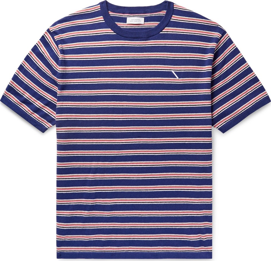 SATURDAYS NYC Knitted Cotton and Cashmere-Blend T-Shirt