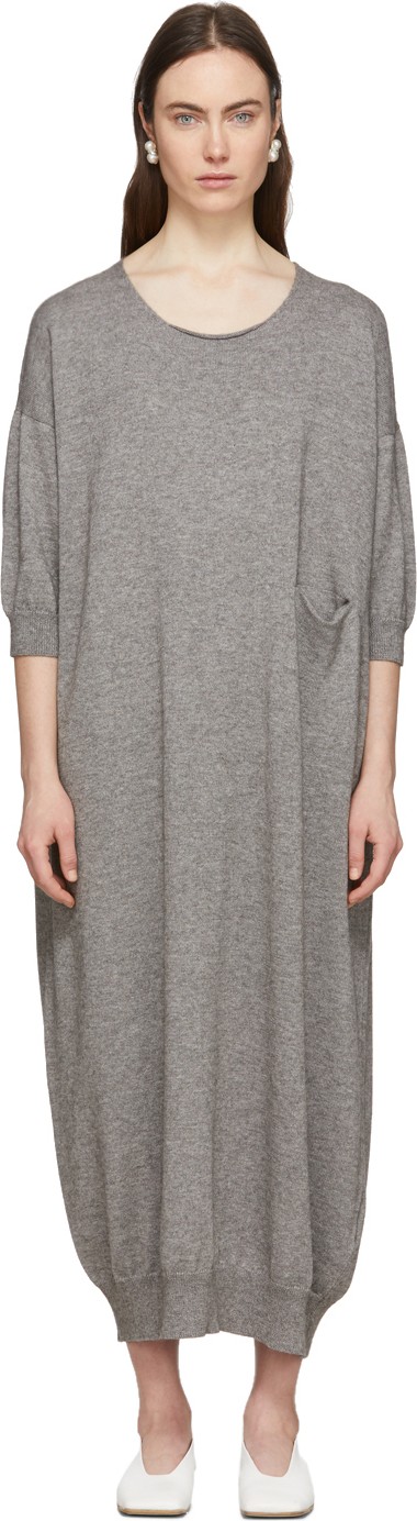 Lauren Manoogian Grey Alpaca Big Crewneck Dress