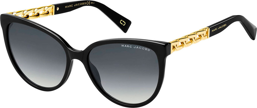 MARC JACOBS Round Gradient Sunglasses w/ Curb Chain Arms