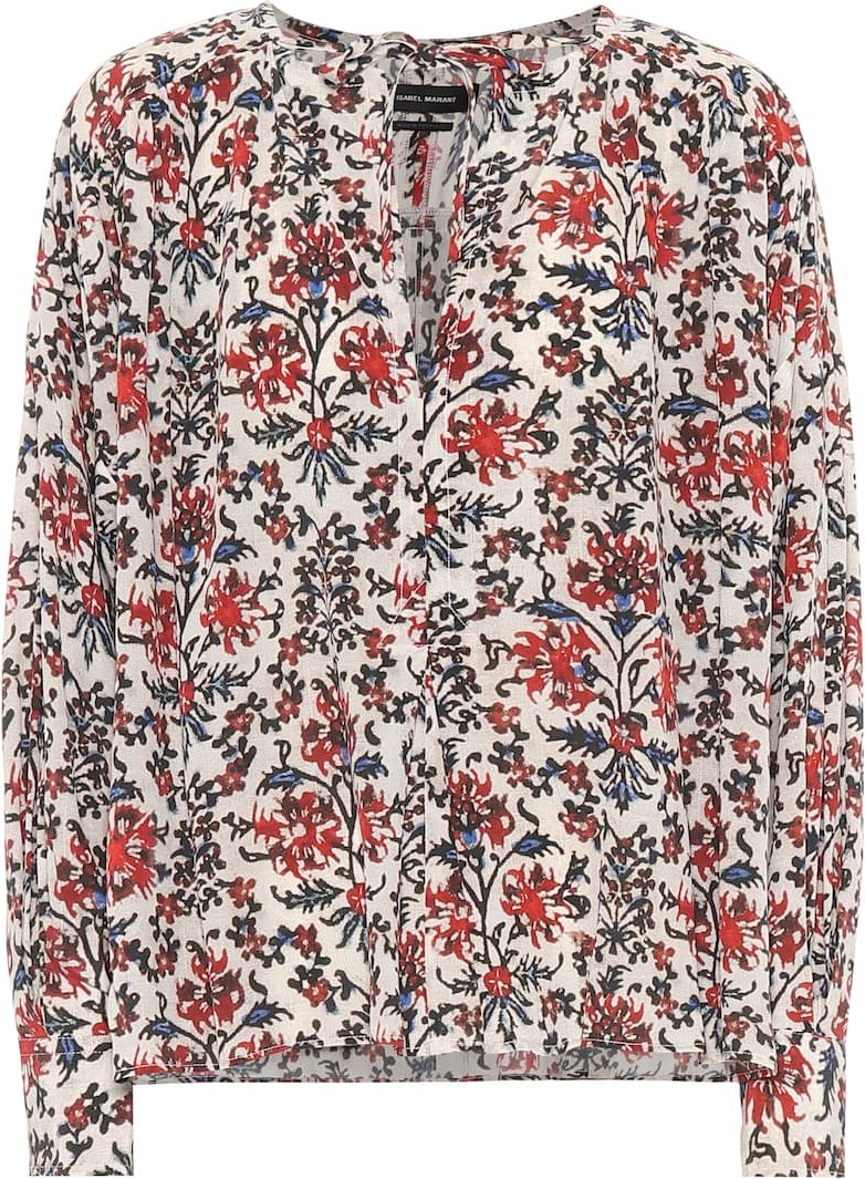 Isabel Marant Amba floral stretch-silk blouse