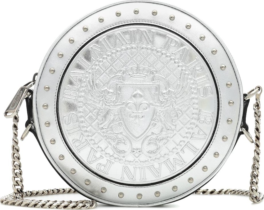 Balmain Disco metallic leather shoulder bag