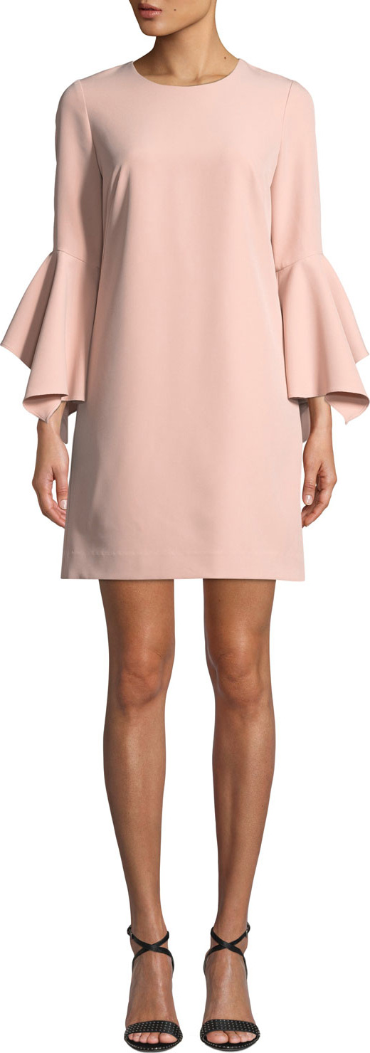 MILLY Rachel Italian Cady Bell-Sleeve Dress