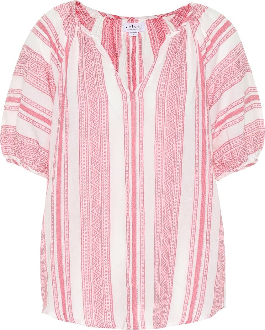 Velvet By Graham & Spencer Halsey cotton-jacquard top
