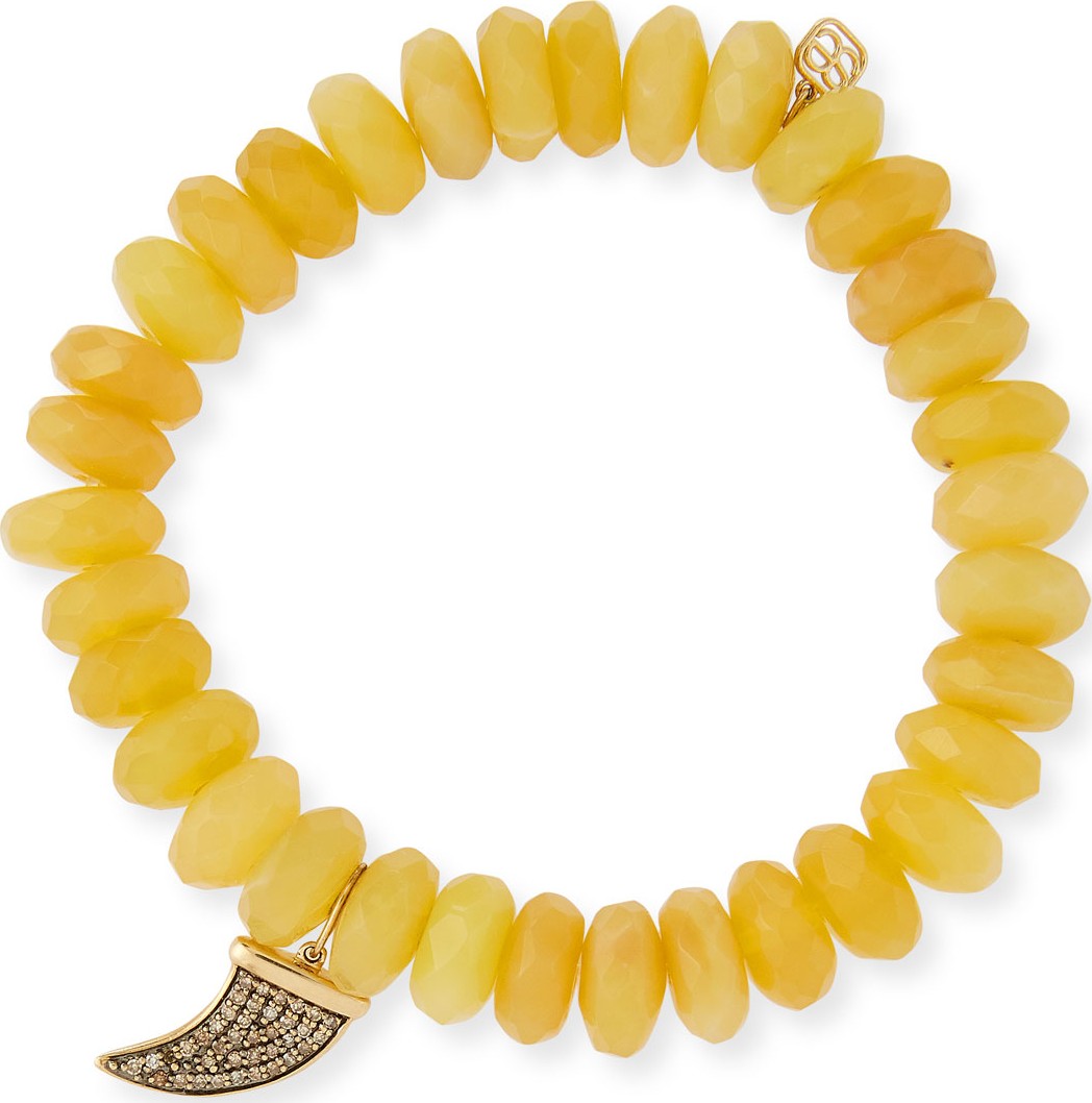 Sydney Evan 14k Medium Diamond Horn & Opal Bracelet