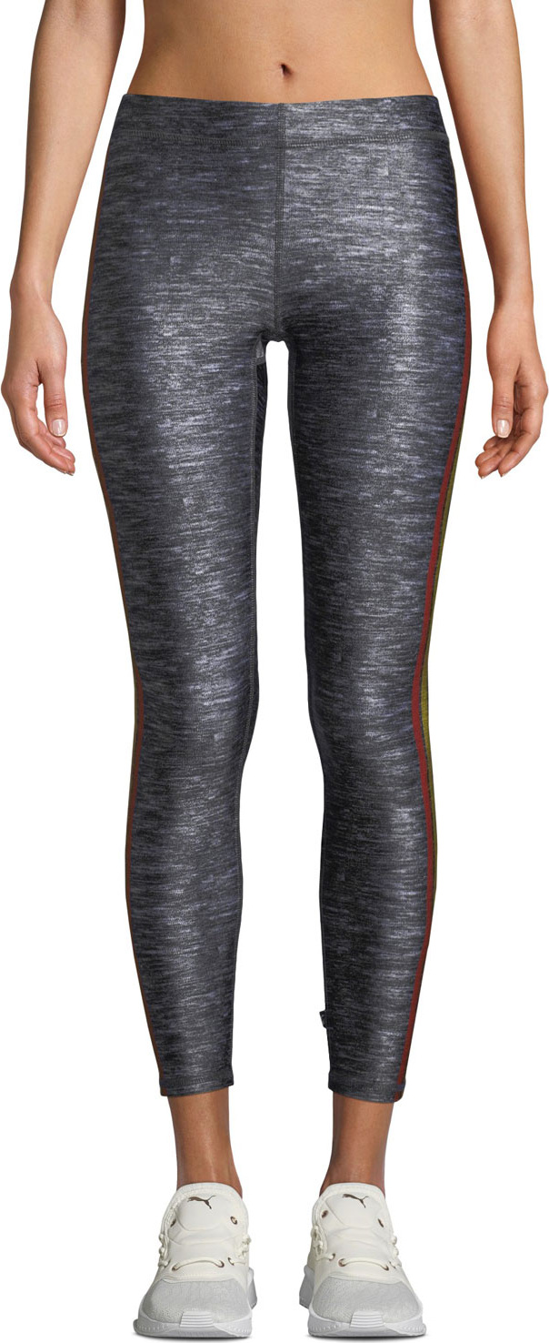 Terez Cropped Side-Stripe Performance Leggings