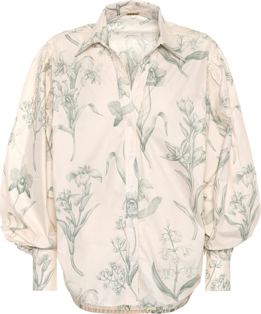 Johanna Ortiz Green Leaving cotton poplin shirt