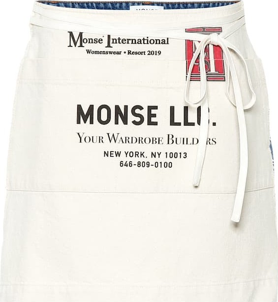 Monse Printed denim miniskirt