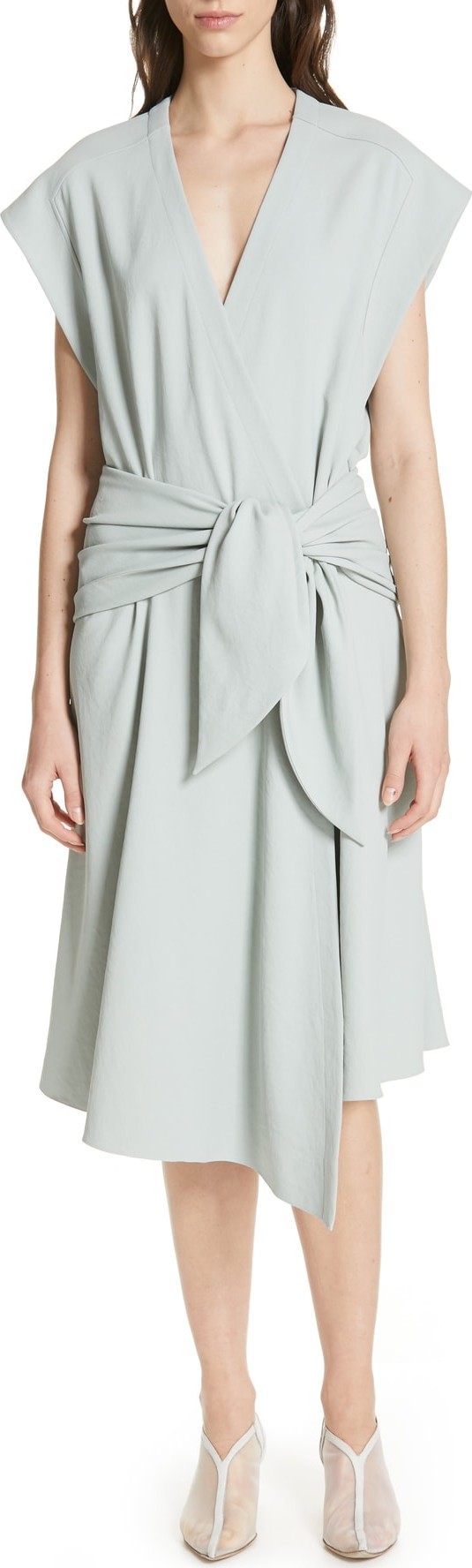 Tibi Chalky Drape Wrap Dress