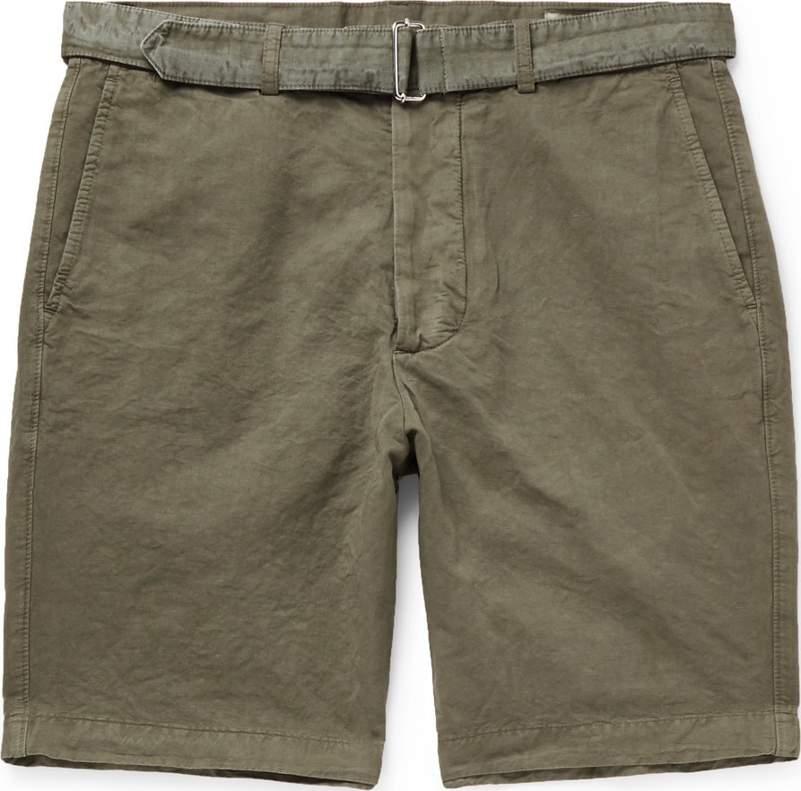 Officine Générale Julian Slim-Fit Garment-Dyed Cotton-Blend Shorts
