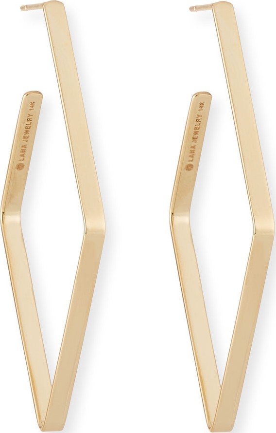 Lana 14k Small Diagonal Hoop Earrings
