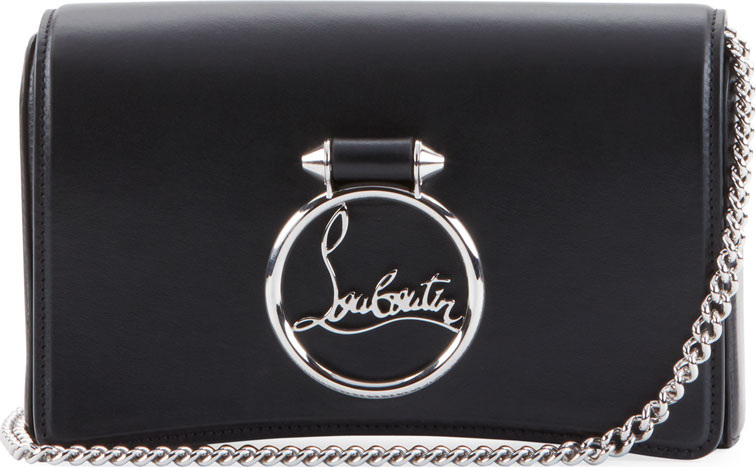 Christian Louboutin Ruby Lou Leather Logo-Ring Clutch Bag