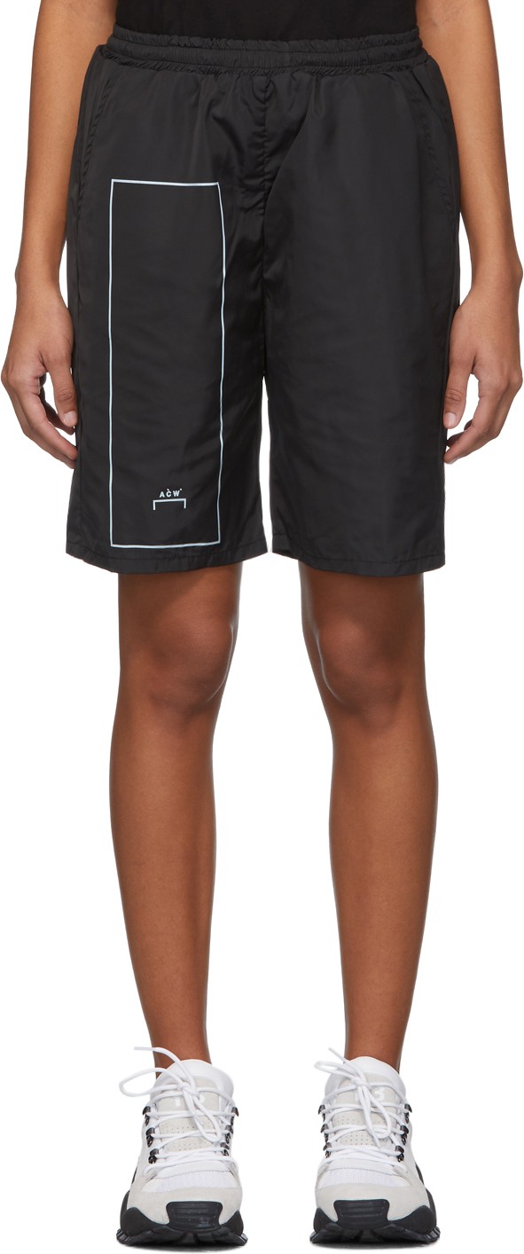 A-Cold-Wall* Black Rectangle Print Shorts