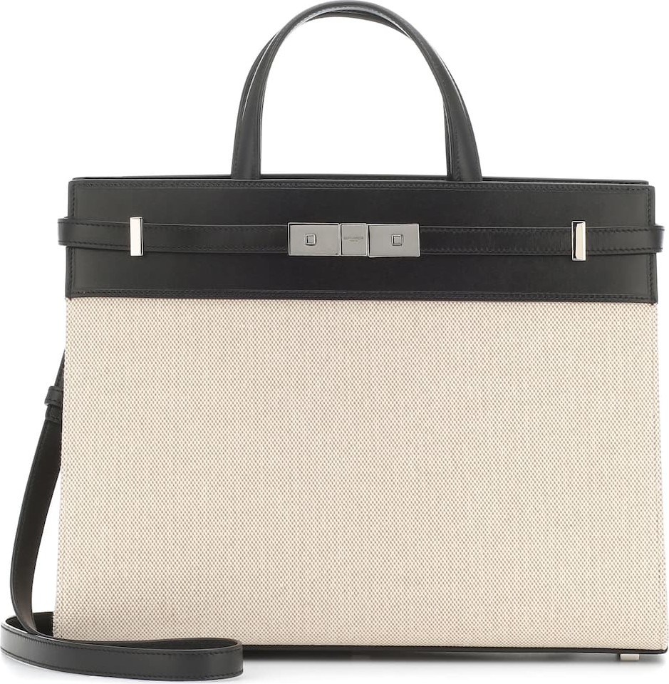 Saint Laurent Manhattan Small cotton-canvas tote