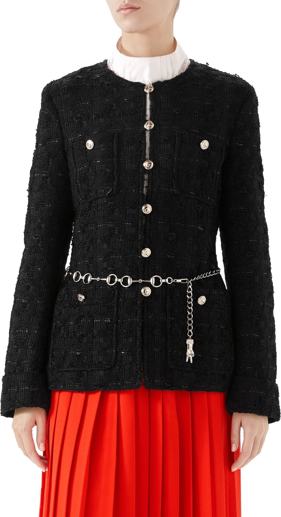 Gucci Belted Tweed Jacket