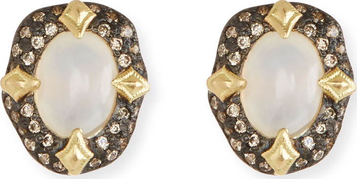 Armenta Old World Stone Stud Earrings, White Aquaprase