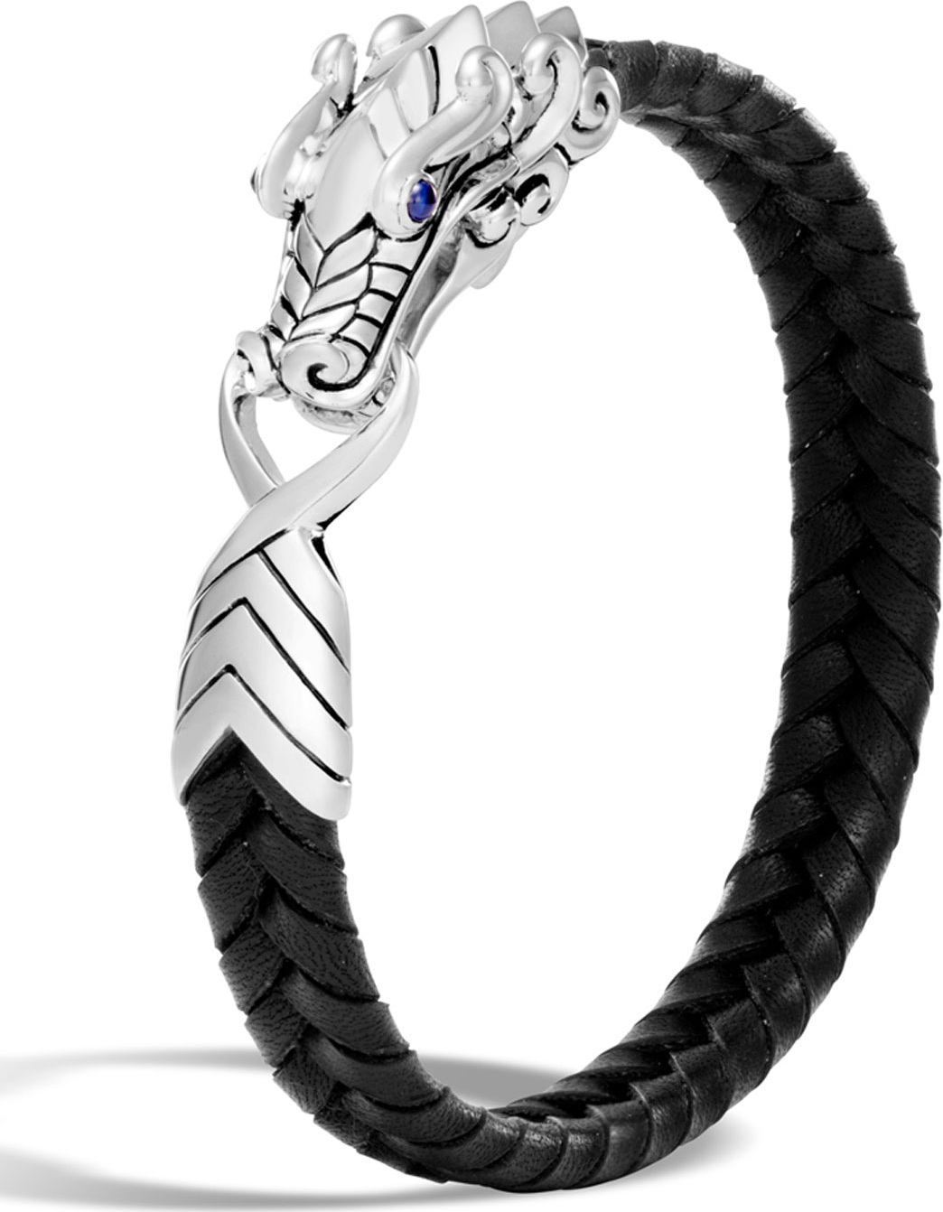 John Hardy Men's Legends Naga Dragon Leather Dragon Bracelet