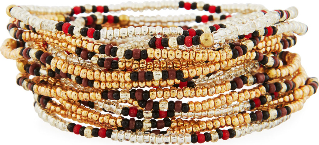 Neiman Marcus On the Bead Beaded Bracelet, Golden