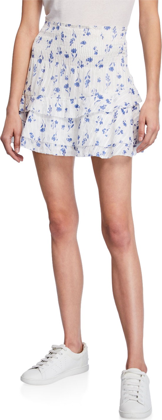Parker Valentina Floral Smocked Mini Skirt