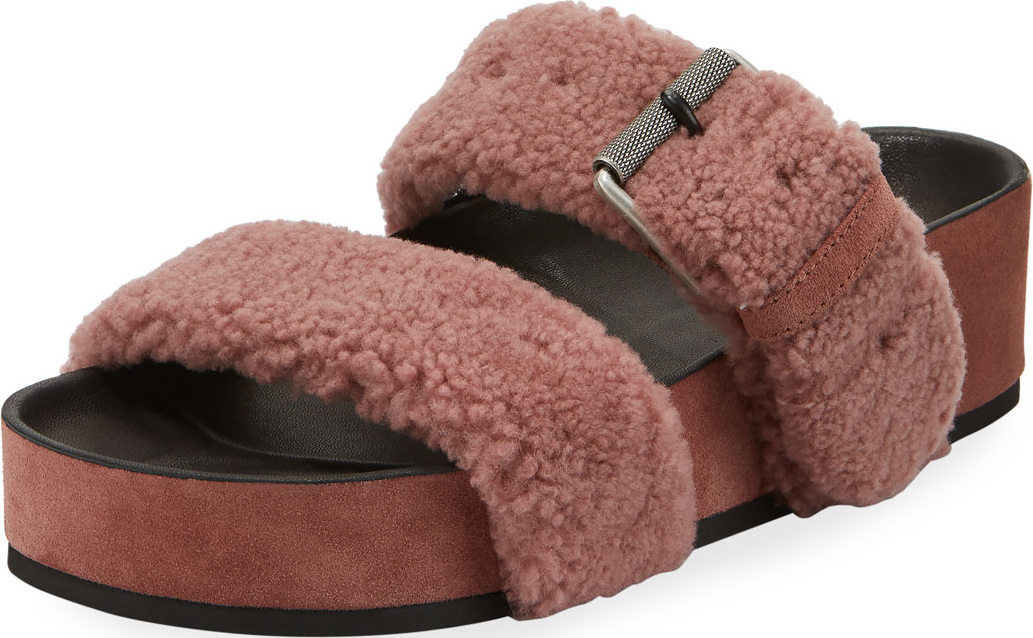Rag & Bone Evin Platform Fur-Strap Sandal