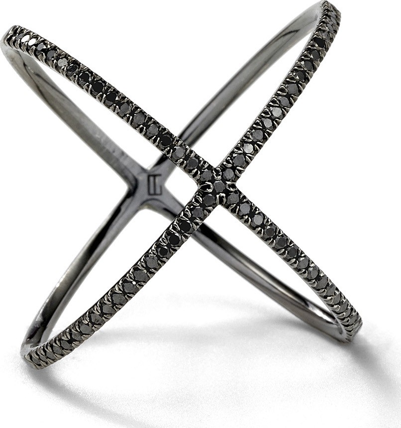 Eva Fehren Blackened White Gold X Ring