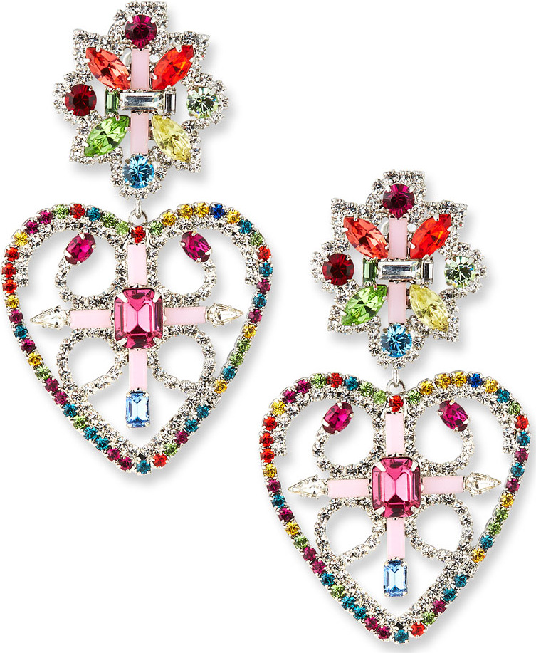 DANNIJO Camellias Rainbow Heart Earrings