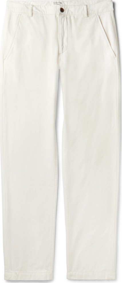 Universal Works Aston Slim-Fit Garment-Dyed Cotton-Canvas Trousers