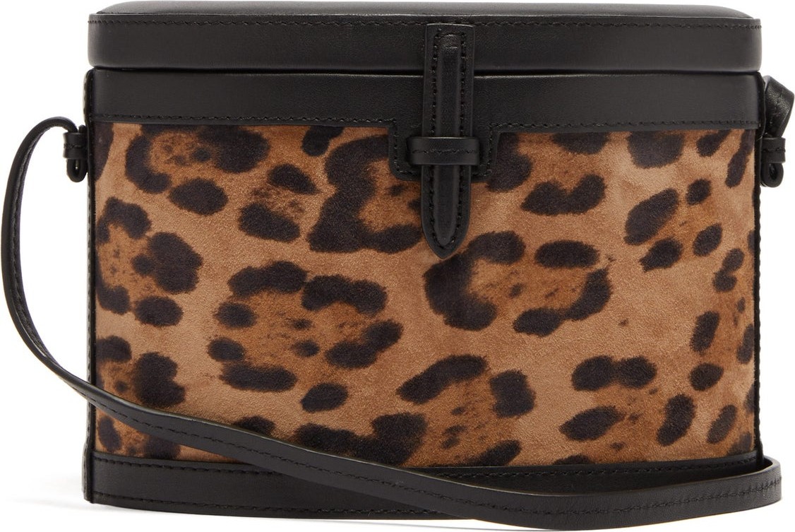 Hunting Season Trunk leopard-print suede cross-body bag