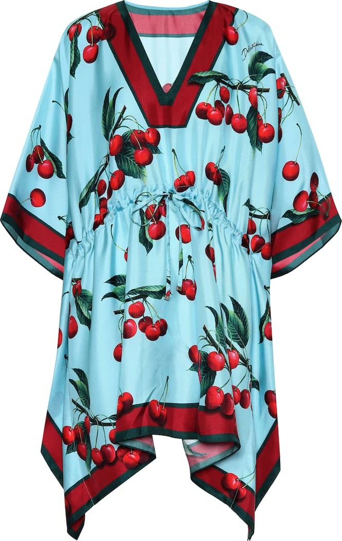 Dolce & Gabbana Exclusive to Mytheresa – cherry printed silk kaftan