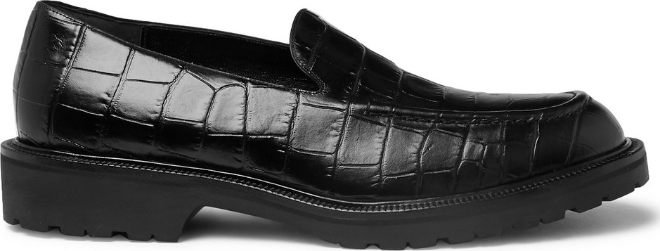 Dries Van Noten Croc-Effect Leather Loafers