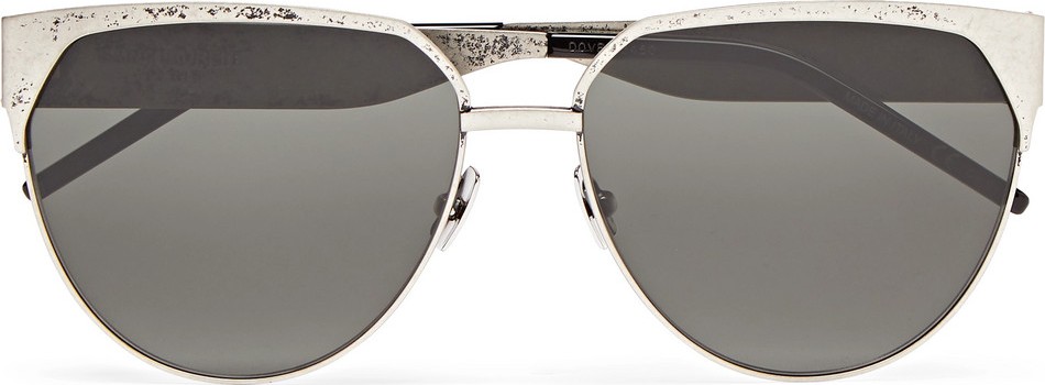 Saint Laurent D-Frame Silver-Tone Sunglasses