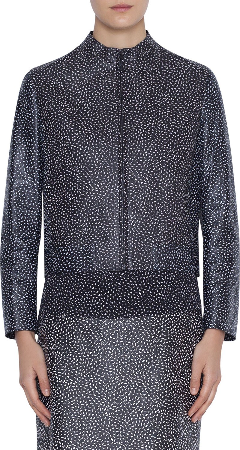 Akris Punto Memphis Pastina Printed Napa Leather Jacket