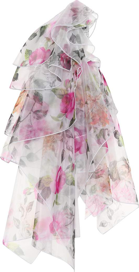 Off White Ruffled mesh gown