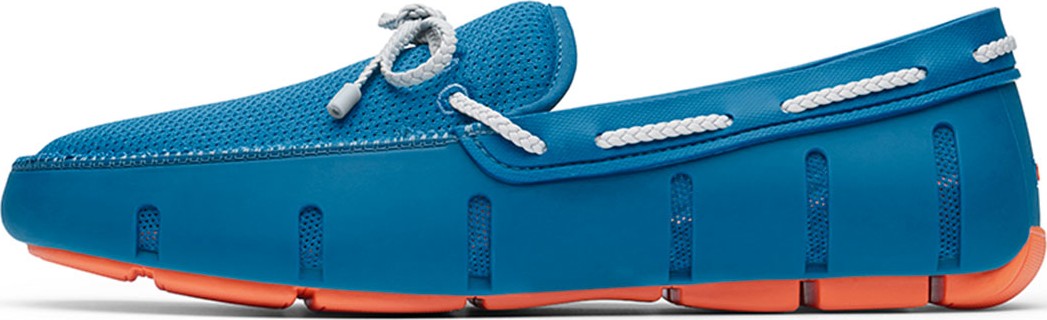 Swims Men's Mesh & Rubber Braided-Lace Boat Shoes, Seaport Blue/Alloy