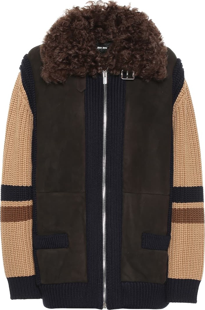 Miu Miu Suede and wool jacket