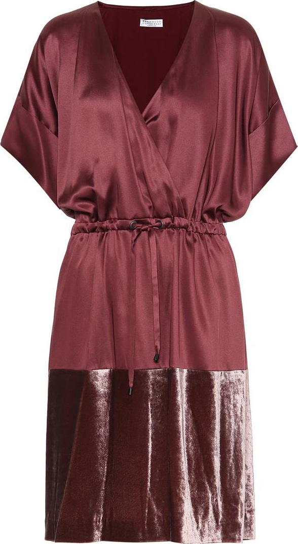 Brunello Cucinelli Satin and velvet dress