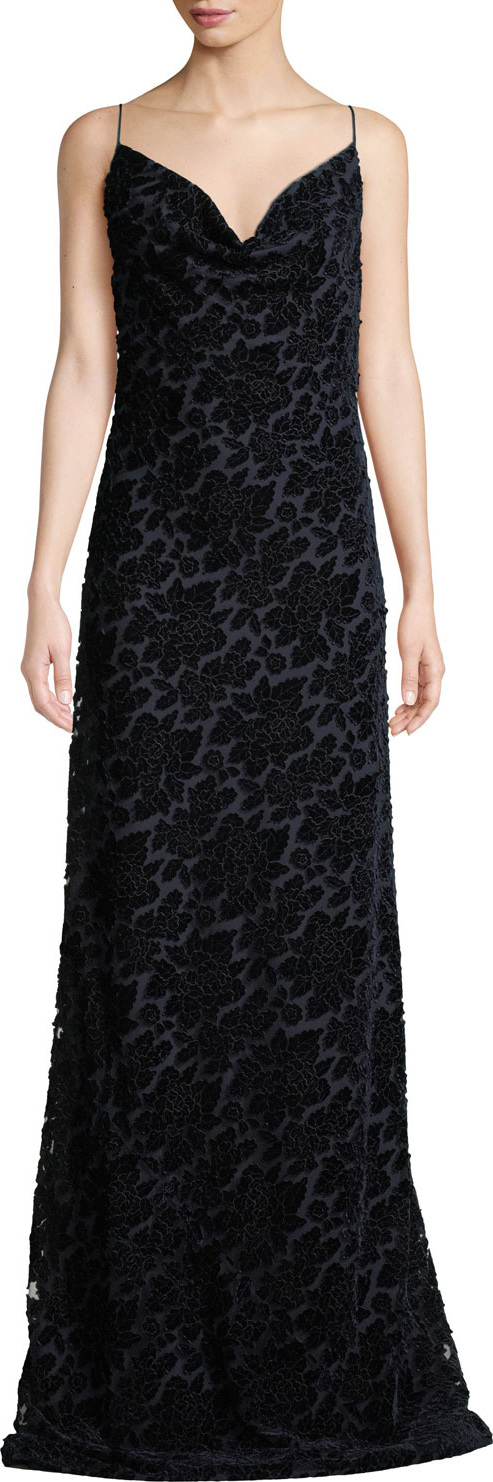 Black Halo Besette Devore Sleeveless Slip Dress