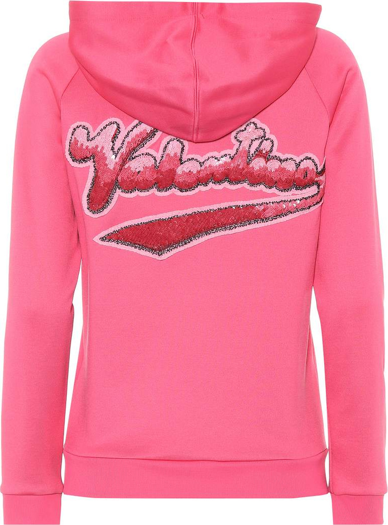 Valentino Lipstick Waves sequinned hoodie