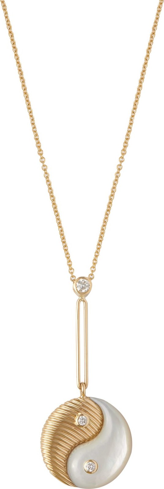 Retrouvai Yin Yang diamond & gold necklace