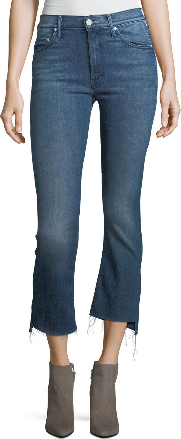 MOTHER Insider Crop Step-Fray Denim Jeans, Crack the Whip