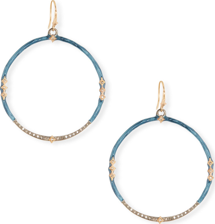 Armenta New World Enamel & Diamond Hoop Earrings